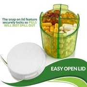 S-052 Round Transparent Plastic Pill Box Storage Box(9x9x10cm)