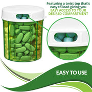 S-052 Round Transparent Plastic Pill Box Storage Box(9x9x10cm)