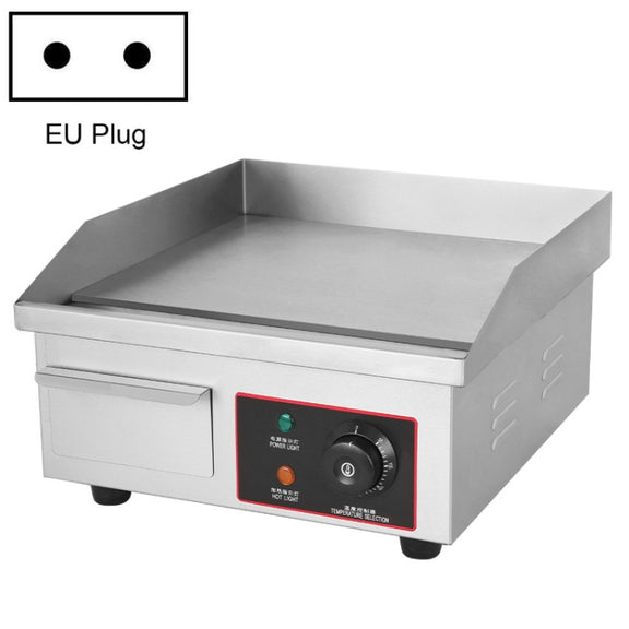 Fuyi Commercial Desktop Electric Stove Stainless Steel Body Cast Iron Skewers Pancake Electric Griddle, EU Plug(EG-818B)