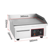 Fuyi Commercial Desktop Electric Stove Stainless Steel Body Cast Iron Skewers Pancake Electric Griddle, EU Plug(EG-818B)