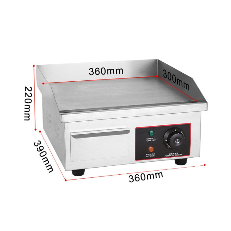 Fuyi Commercial Desktop Electric Stove Stainless Steel Body Cast Iron Skewers Pancake Electric Griddle, EU Plug(EG-818B)