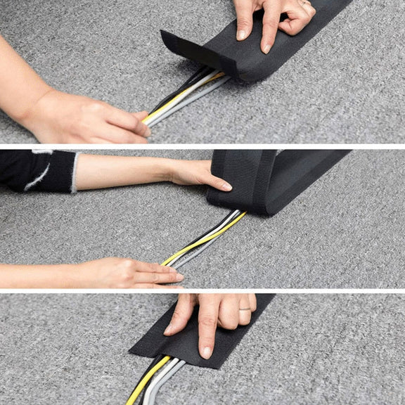 2 PCS 1m Wire Protection Harness Sleeve Storage Cable Manager(Carpet)