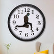 Walking Clock Businessman Briefcase Glass Wall Clock Personality Clock Decoration Round Clock(Black) - Wall Clock by PMC TechLife | Online Shopping South Africa | PMC TechLife | Buy Now Pay Later Mobicred