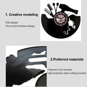 12 Inch Vinyl Record Wall Clock Haircut Girl 3D Retro Clock Living Room Decoration Quartz Wall Clock,Style: Without Light