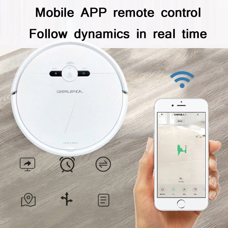 GEERLEPOL Smart Home Automatic Refilling Sweeping Robot, High Configuration Support Mobile Phone APP(White) - free shipping - PMC Jewellery - Order now!