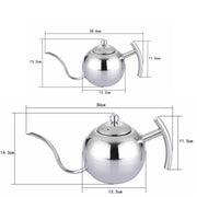 Hand Flush Pot Mocha Coffee Pot Stainless Steel Coffee Pot European Style Stainless Steel Teapot With Strainer, Capacity: 1L(Silver)