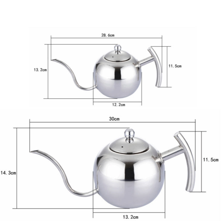 Hand Flush Pot Mocha Coffee Pot Stainless Steel Coffee Pot European Style Stainless Steel Teapot With Strainer, Capacity: 0.85L(Silver)