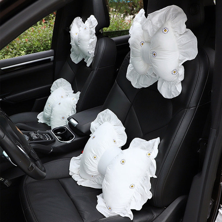 Bow Car Head Pillow Car Seat Neck Pillow Comfortable Cotton Car Supplies, Colour: Sun Flower Lumbar Pillow