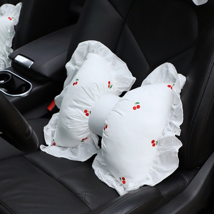 Bow Car Head Pillow Car Seat Neck Pillow Comfortable Cotton Car Supplies, Colour: Cherry Lumbar Pillow - Seat Accessories by PMC TechLife | Online Shopping South Africa | PMC TechLife | Buy Now Pay Later Mobicred