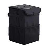 With Cover Car Trash Can Foldable Car Chair Back Trash Can Water-resistant Box, Size: 15 x 15 x 25cm(Black)