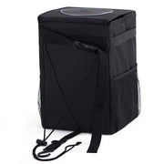 With Cover Car Trash Can Foldable Car Chair Back Trash Can Water-resistant Box, Size: 15 x 15 x 25cm(Black)