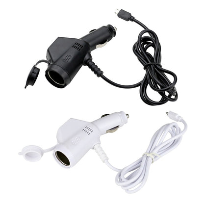 2 PCS Car 3 In 1 Charger With Cigarette Lighter Dual USB Interface With USB Mobile Phone Charging Cable(Black) - free shipping - PMC Jewellery - Order now!
