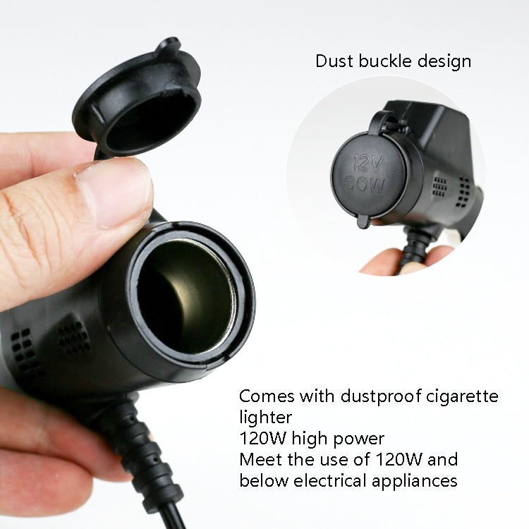 2 PCS Car 3 In 1 Charger With Cigarette Lighter Dual USB Interface With USB Mobile Phone Charging Cable(Black) - free shipping - PMC Jewellery - Order now!