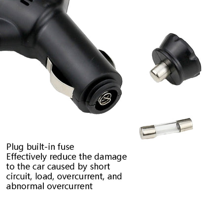 2 PCS Car 3 In 1 Charger With Cigarette Lighter Dual USB Interface With USB Mobile Phone Charging Cable(Black) - free shipping - PMC Jewellery - Order now!