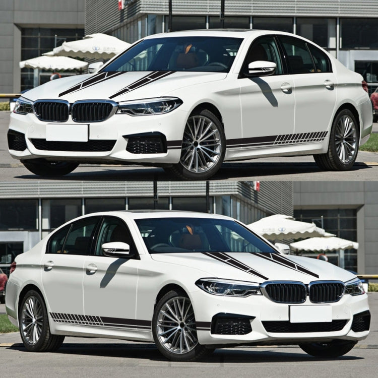 D-1037 Striped Car Sticker Car Side Door Cover Rearview Mirror Combination Sticker(Black) - Decorative Sticker by PMC Jewellery | Online Shopping South Africa | PMC Jewellery | Buy Now Pay Later Mobicred