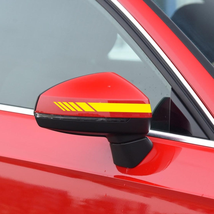 D-1037 Striped Car Sticker Car Side Door Cover Rearview Mirror Combination Sticker(Yellow) - Decorative Sticker by PMC Jewellery | Online Shopping South Africa | PMC Jewellery | Buy Now Pay Later Mobicred