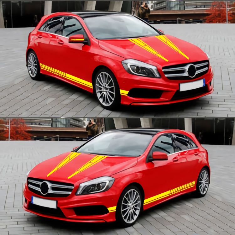 D-1037 Striped Car Sticker Car Side Door Cover Rearview Mirror Combination Sticker(Yellow) - Decorative Sticker by PMC Jewellery | Online Shopping South Africa | PMC Jewellery | Buy Now Pay Later Mobicred