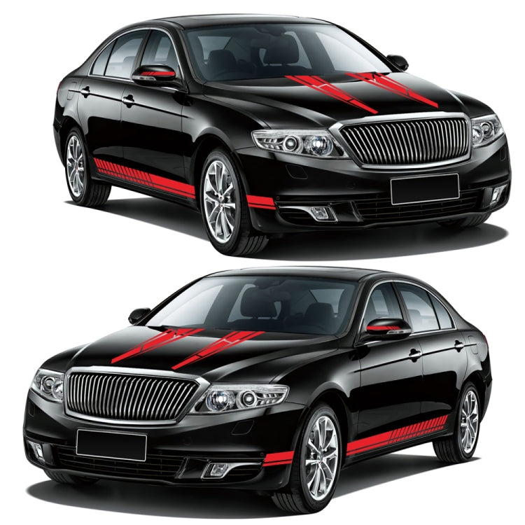 D-1037 Striped Car Sticker Car Side Door Cover Rearview Mirror Combination Sticker(Red) - Decorative Sticker by PMC Jewellery | Online Shopping South Africa | PMC Jewellery | Buy Now Pay Later Mobicred