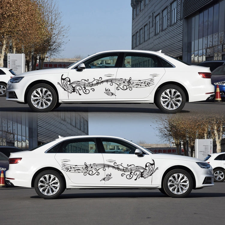 D-347 Butterfly Note Car Sticker Sheet Music Waist Line Body Sticker(Black) - Decorative Sticker by PMC TechLife | Online Shopping South Africa | PMC TechLife | Buy Now Pay Later Mobicred