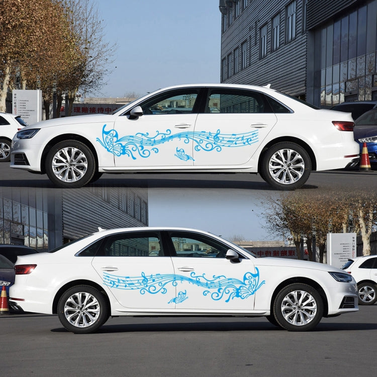 D-347 Butterfly Note Car Sticker Sheet Music Waist Line Body Sticker(Blue) - free shipping - PMC TechLife - Order now!