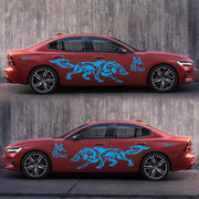 D-70 Wolf Totem Car Stickers Car Personality Modified Car Stickers(Blue)