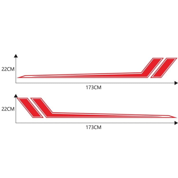 D-716 Car Striped Vinyl Body Stickers Personalized Modification Car Sticker(Red)