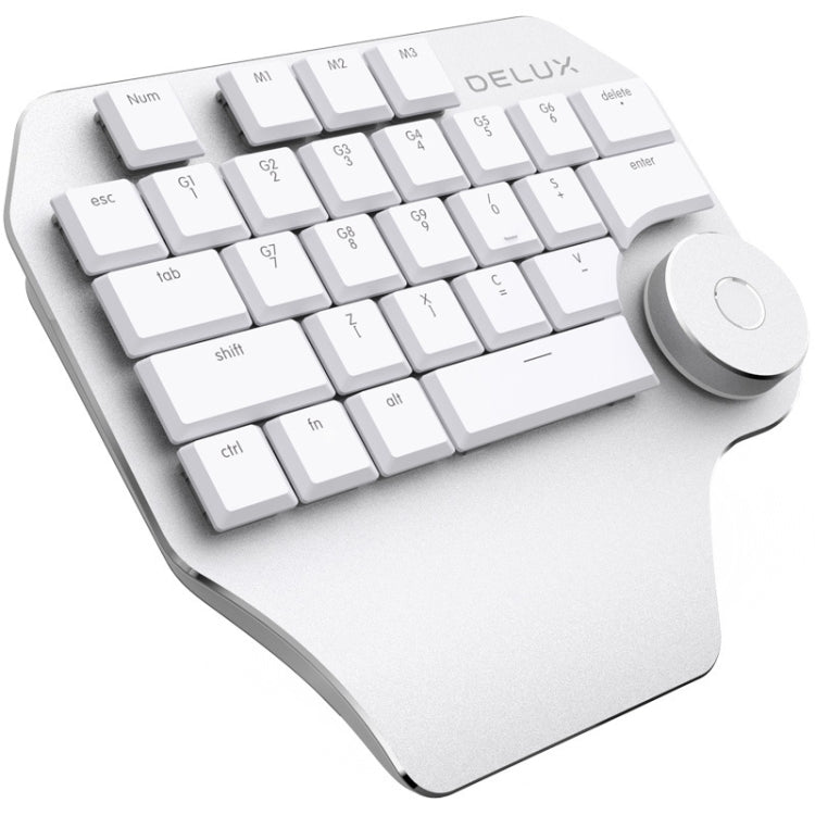 DELUX T11 29 Keys Single-Hand Keyboard Shortcut Key Speech Tool Flat Keyboard, Colour: Silver - free shipping - PMC Jewellery - Order now!