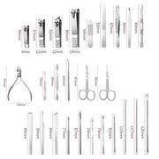 26 In 1 Black  Nail Clipper Set Manicure Set Stainless Steel Nail Clipper Manicure Tool