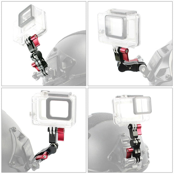 Aluminium Alloy 360 Degree Rotating Mount Adapter Adjustable Arm Connector for GoPro Hero11 Black / HERO10 Black /9 Black /8 Black /7 /6 /5 /5 Session /4 Session /4 /3+ /3 /2 /1, DJI Osmo Action and Other Action Cameras(Red)