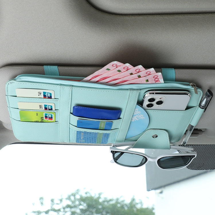 2 PCS Auto Sun Visor Card Clip Business Card Glasses Clip Zipper Car Mobile Phone Document Folder(Blue) - Stowing Tidying by PMC TechLife | Online Shopping South Africa | PMC TechLife | Buy Now Pay Later Mobicred