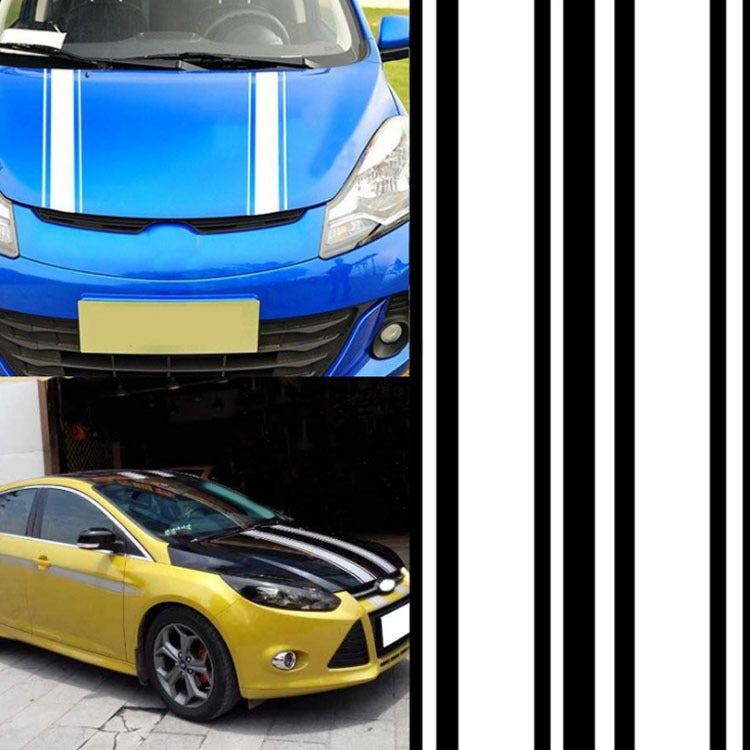 Car Hood Stickers Modified Racing Striped Ethylene Body Sticker(White) - free shipping - PMC Jewellery - Order now!