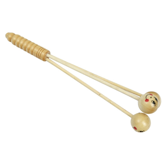 Wooden Smiling Face Knock Back Hammer Multifunctional Health Massage Hammer(Three Treasures Hammer)