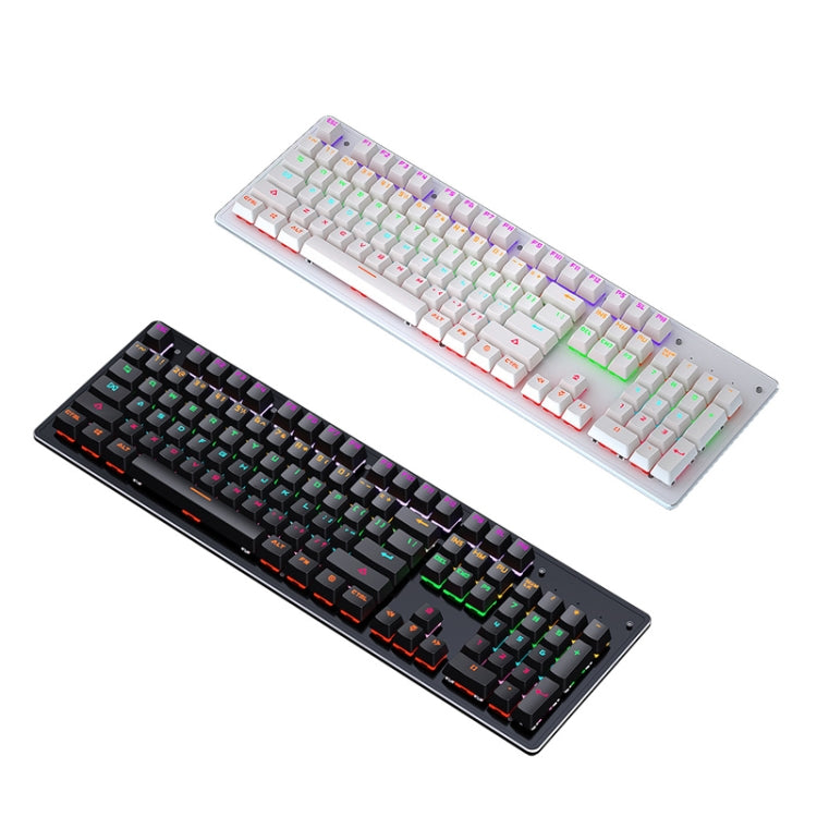 LEAVEN K880 104 Keys Gaming Green Axis Office Computer Wired Mechanical Keyboard, Cabel Length:1.6m(Black)