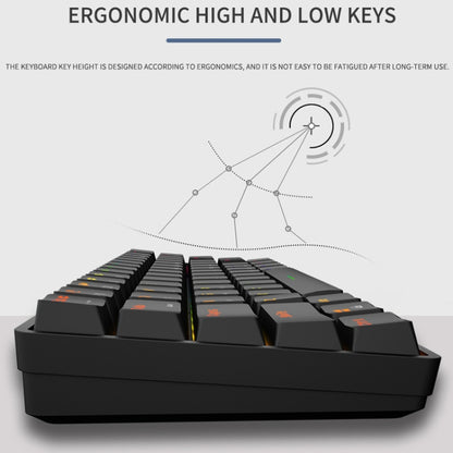 LEAVEN K28 61 Keys Gaming Office Computer RGB Wireless Bluetooth + Wired Dual Mode Mechanical Keyboard, Cabel Length:1.5m, Colour: Green Axis (Blue) - free shipping - PMC Jewellery - Order now!