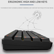 LEAVEN K28 61 Keys Gaming Office Computer RGB Wireless Bluetooth + Wired Dual Mode Mechanical Keyboard, Cabel Length:1.5m, Colour: Red Axis (Blue)