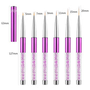 Nail Art Drawing Pen Purple Drill Rod Color Painting Flower Stripe Nail Brush With Pen Cover, Specification: 15mm