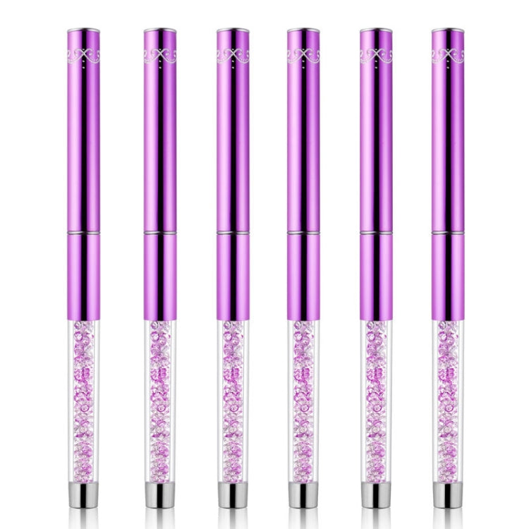 Nail Art Drawing Pen Purple Drill Rod Color Painting Flower Stripe Nail Brush With Pen Cover, Specification: 15mm
