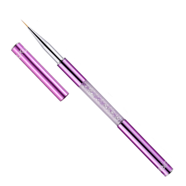 Nail Art Drawing Pen Purple Drill Rod Color Painting Flower Stripe Nail Brush With Pen Cover, Specification: 11mm