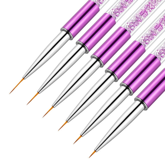 Nail Art Drawing Pen Purple Drill Rod Color Painting Flower Stripe Nail Brush With Pen Cover, Specification: 11mm