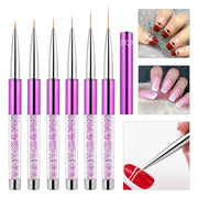 Nail Art Drawing Pen Purple Drill Rod Color Painting Flower Stripe Nail Brush With Pen Cover, Specification: 11mm