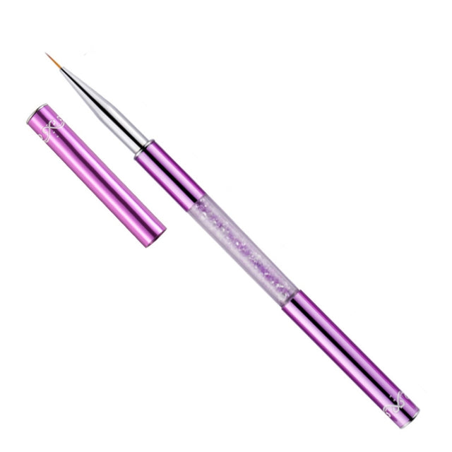 Nail Art Drawing Pen Purple Drill Rod Color Painting Flower Stripe Nail Brush With Pen Cover, Specification: 9mm