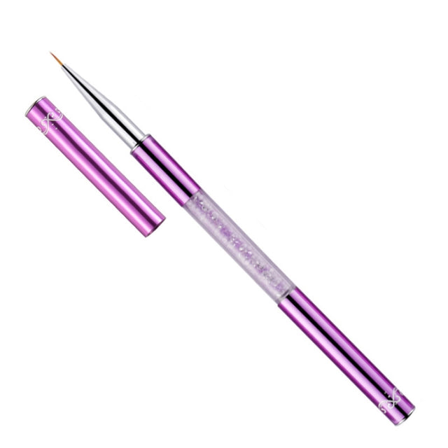 Nail Art Drawing Pen Purple Drill Rod Color Painting Flower Stripe Nail Brush With Pen Cover, Specification: 7mm