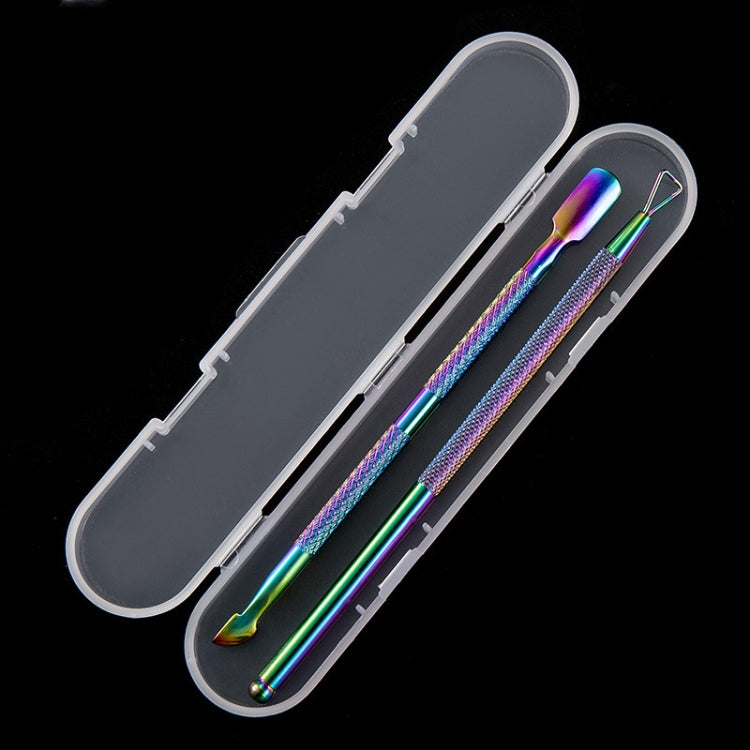 2 in 1 Color Titanium Nail Remover Set Stainless Steel Double-headed Dead Skin Push Set - Nail Art Equipment by PMC Jewellery | Online Shopping South Africa | PMC Jewellery | Buy Now Pay Later Mobicred