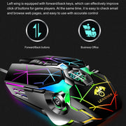 LEAVEN 7 Keys 4000DPI USB Wired Computer Office Luminous RGB Mechanical Gaming Mouse, Cabel Length:1.5m, Colour: S30 Black