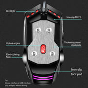 LEAVEN 7 Keys 4000DPI USB Wired Computer Office Luminous RGB Mechanical Gaming Mouse, Cabel Length:1.5m, Colour: S30 Pink