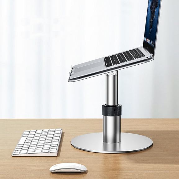 Oatsbasf 03597 Aluminum Alloy Notebook Heightening Bracket Notebook Computer Lifting Heat Dissipation Bracket Mobile Folding Table,Style: Deluxe Edition-Silver