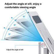 Oatsbasf 03597 Aluminum Alloy Notebook Heightening Bracket Notebook Computer Lifting Heat Dissipation Bracket Mobile Folding Table,Style: Deluxe Edition-Silver