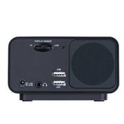 LED Digital Bedroom Alarm Clock With USB Charging Port Clock Radio Temperature Electronic Platform Clock, Specification: EU Plug(Black)