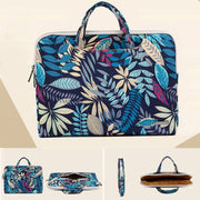 LiSEN LS-116 Simple Laptop Bag Business Laptop Liner Bag, Size: 13.3 inch(Canvas Colorful Leaves Black)