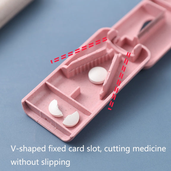 10 PCS JS010 Wheat Plastic Medicine Cutter Pill Divider(Pink)